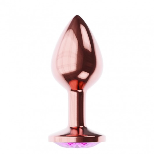 Пробка цвета розового золота с лиловым кристаллом Diamond Quartz Shine L - 8,3 см. - Lola Games - купить с доставкой в Балашихе