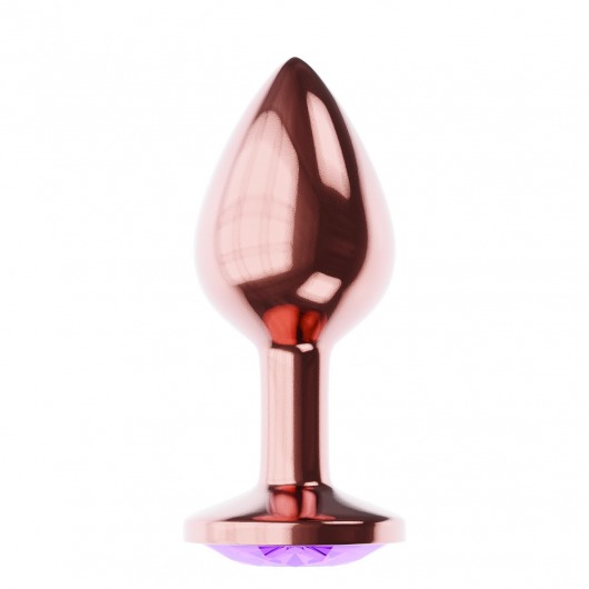 Пробка цвета розового золота с фиолетовым кристаллом Diamond Amethyst Shine L - 8,3 см. - Lola Games - купить с доставкой в Балашихе