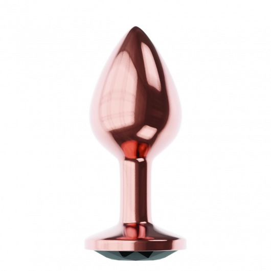 Пробка цвета розового золота с черным кристаллом Diamond Jet Shine L - 8,3 см. - Lola Games - купить с доставкой в Балашихе