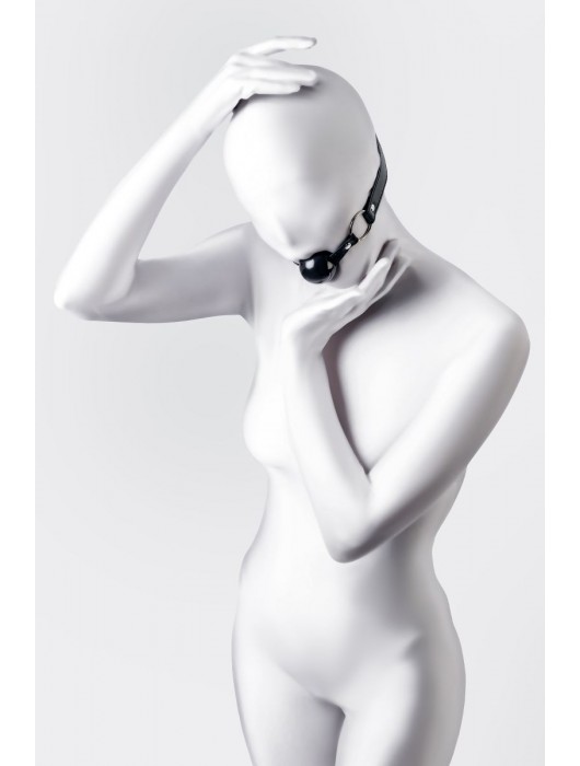 Черный кляп-шар на кожаных ремешках Anonymo - ToyFa - купить с доставкой в Балашихе