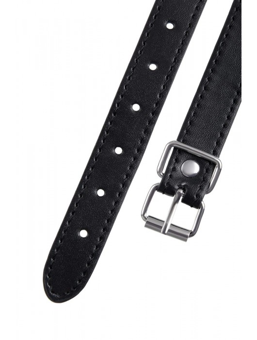 Черный кляп-шар на кожаных ремешках Anonymo - ToyFa - купить с доставкой в Балашихе