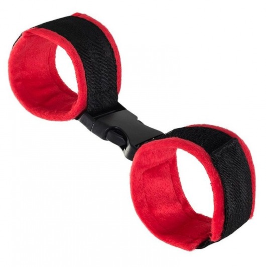 Красно-черные велюровые оковы Anonymo - ToyFa - купить с доставкой в Балашихе