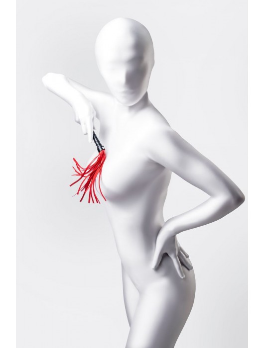 Красно-черный флоггер Anonymo - 28 см. - ToyFa - купить с доставкой в Балашихе