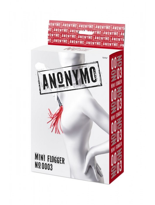 Красно-черный флоггер Anonymo - 28 см. - ToyFa - купить с доставкой в Балашихе