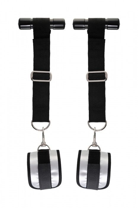 Черно-серебристые фиксаторы для рук на дверь Anonymo - ToyFa - купить с доставкой в Балашихе