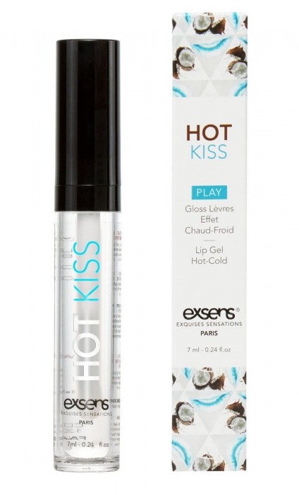 Блеск для губ Hot Kiss Coconut с ароматом кокоса - 7 мл. - Exsens - купить с доставкой в Балашихе