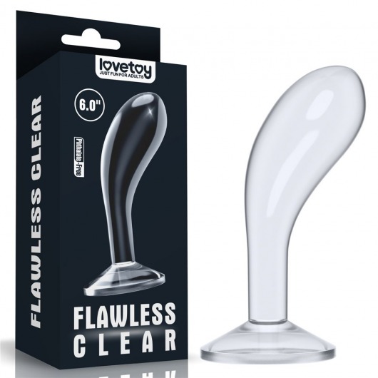Прозрачный стимулятор простаты Flawless Clear Prostate Plug - 15 см. - Lovetoy - в Балашихе купить с доставкой