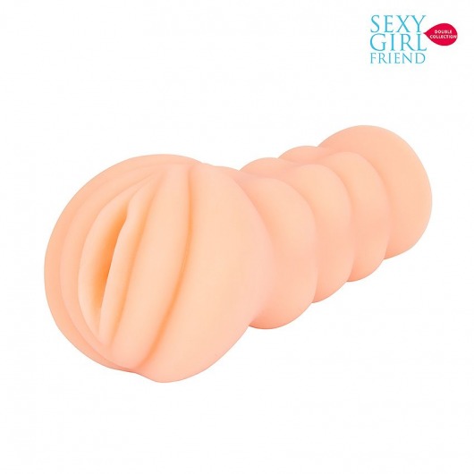 Телесный мастурбатор-вагина с комплектом эрекционных колец - Bior toys - в Балашихе купить с доставкой