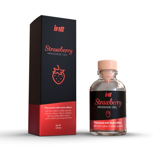 Массажный гель с ароматом клубники Strawberry - 30 мл. - INTT - купить с доставкой в Балашихе