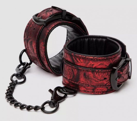 Красно-черные наручники Reversible Faux Leather Wrist Cuffs - Fifty Shades of Grey - купить с доставкой в Балашихе