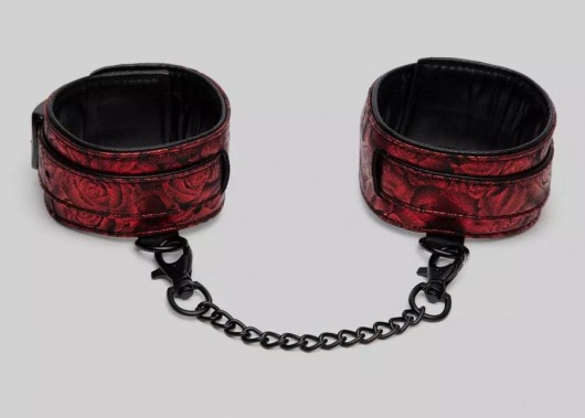 Красно-черные оковы Reversible Faux Leather Ankle Cuffs - Fifty Shades of Grey - купить с доставкой в Балашихе