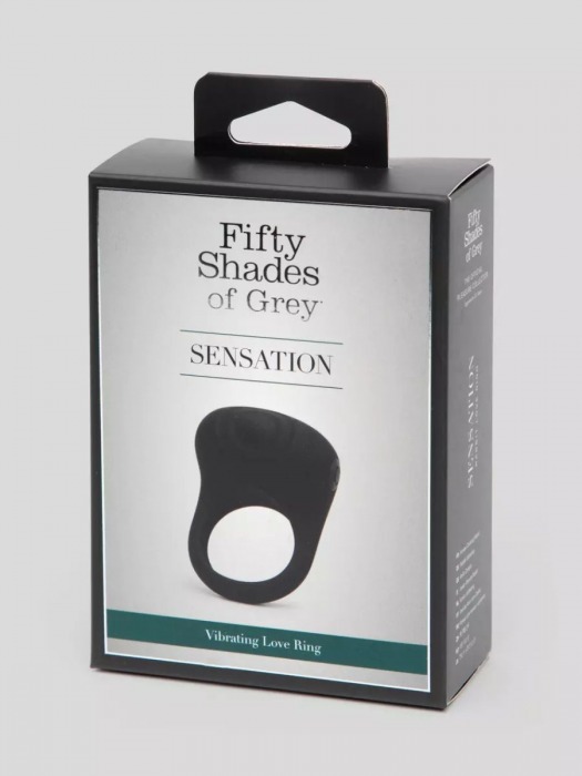Черное эрекционное виброкольцо Sensation Rechargeable Vibrating Love Ring - Fifty Shades of Grey - в Балашихе купить с доставкой