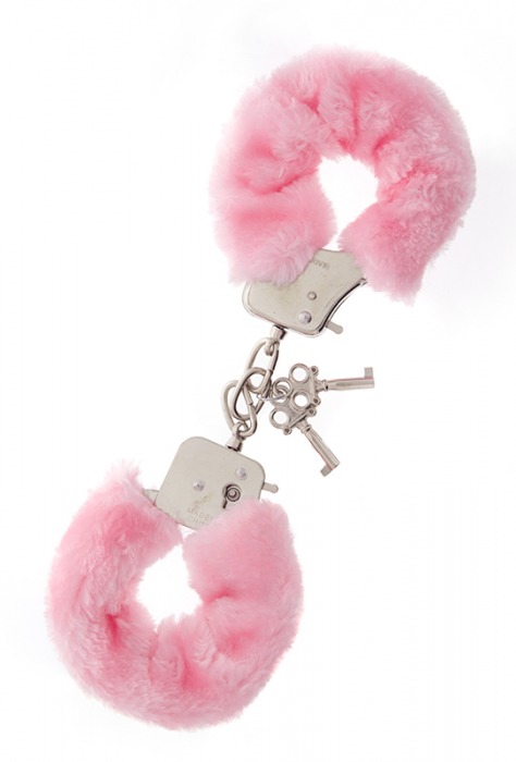 Металлические наручники с розовой меховой опушкой METAL HANDCUFF WITH PLUSH PINK - Dream Toys - купить с доставкой в Балашихе