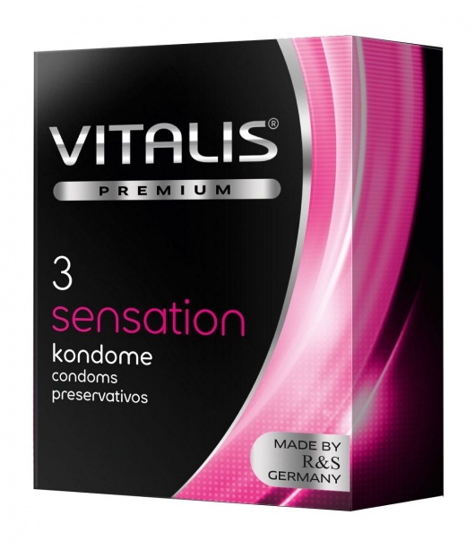 Презервативы с пупырышками и кольцами VITALIS PREMIUM sensation - 3 шт. - Vitalis - купить с доставкой в Балашихе