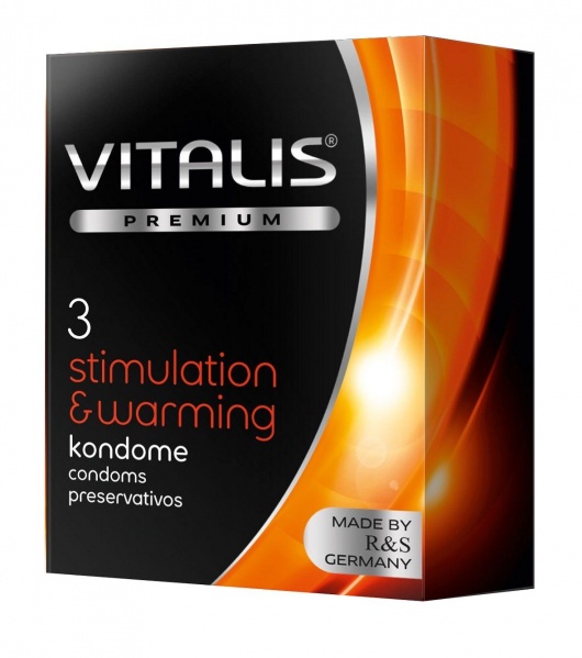 Презервативы VITALIS PREMIUM stimulation   warming с согревающим эффектом - 3 шт. - Vitalis - купить с доставкой в Балашихе