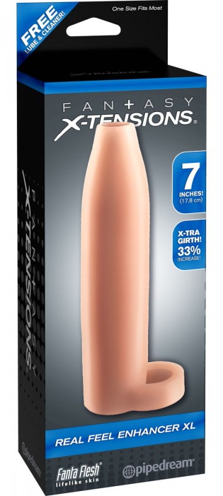 Телесная насадка Real Feel Enhancer XL - 17 см. - Pipedream - в Балашихе купить с доставкой