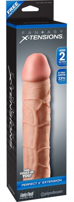 Телесная насадка Fantasy X-tensions Perfect 2  Extension - 20,3 см. - Pipedream - в Балашихе купить с доставкой