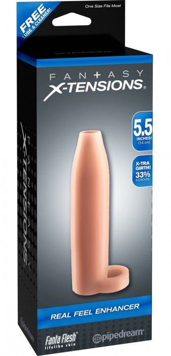 Насадка-расширитель с кольцом для подхвата мошонки Real Feel Enhancer - 14 см. - Pipedream - в Балашихе купить с доставкой