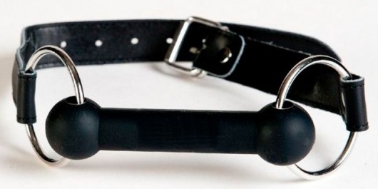 Чёрный кляп-трензель на кожаных ремешках - ToyFa - купить с доставкой в Балашихе
