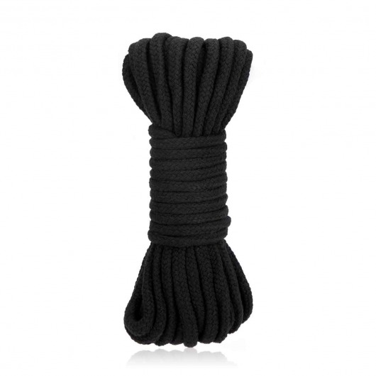 Черная хлопковая веревка для связывания Bondage Rope - 10 м. - Lux Fetish - купить с доставкой в Балашихе