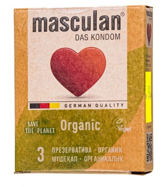 Экологически чистые презервативы Masculan Organic - 3 шт. - Masculan - купить с доставкой в Балашихе