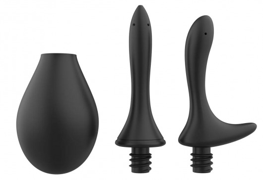Черный анальный душ Nexus Anal Douche Set с 2 сменными насадками - Nexus Range - купить с доставкой в Балашихе