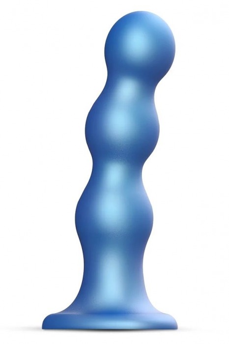Голубая насадка Strap-On-Me Dildo Plug Balls size S - Strap-on-me - купить с доставкой в Балашихе