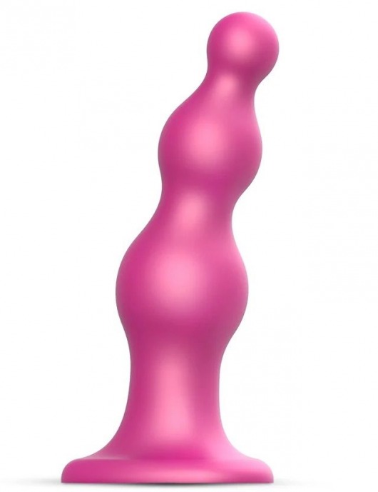 Розовая насадка Strap-On-Me Dildo Plug Beads size S - Strap-on-me - купить с доставкой в Балашихе