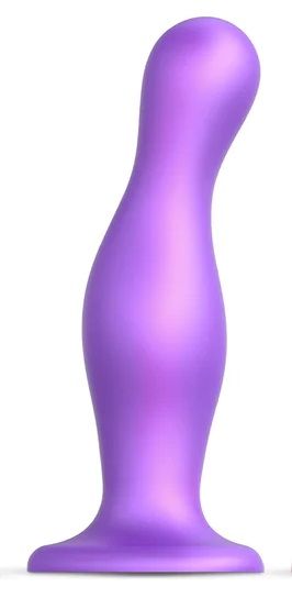 Фиолетовая насадка Strap-On-Me Dildo Plug Curvy size L - Strap-on-me - купить с доставкой в Балашихе