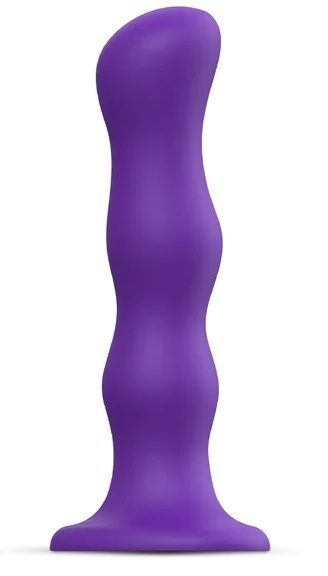 Фиолетовая насадка Strap-On-Me Dildo Geisha Balls size M - Strap-on-me - купить с доставкой в Балашихе