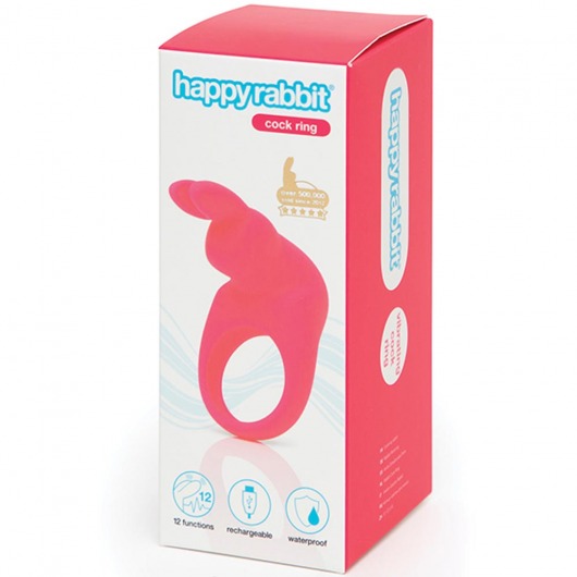 Розовое эрекционное виброкольцо Happy Rabbit Rechargeable Rabbit Cock Ring - Happy Rabbit - в Балашихе купить с доставкой