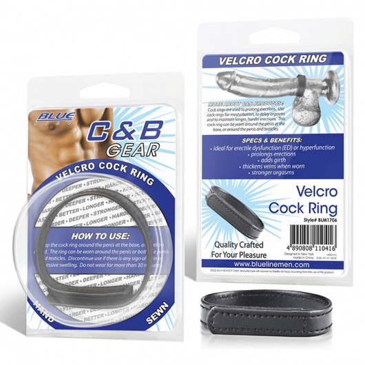 Кольцо на пенис из искусственной кожи на липучке VELCRO COCK RING - 5 см. - BlueLine - в Балашихе купить с доставкой