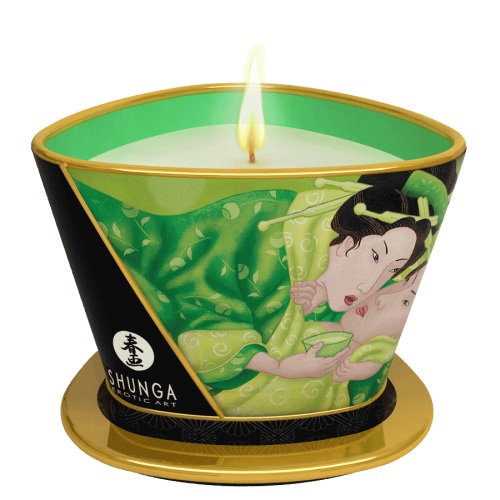 Массажная свеча Exotic Green Tea с ароматом зелёного чая - 170 мл. - Shunga - купить с доставкой в Балашихе