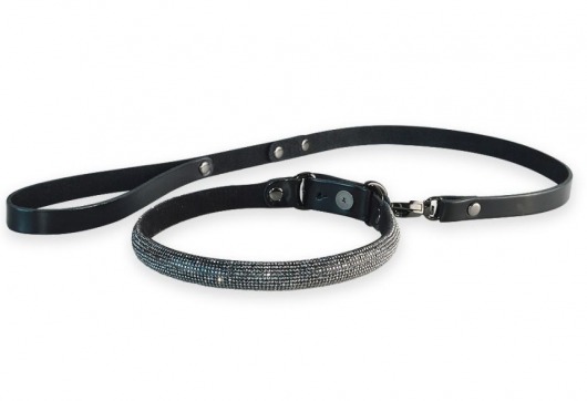 Эффектный сверкающий ошейник с поводком  Гламур - Sitabella - купить с доставкой в Балашихе