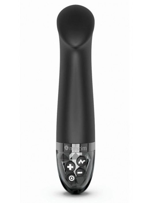 Черный вибратор с функцией электростимуляции Right on Ron - 17 см. - MyStim - купить с доставкой в Балашихе