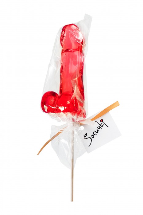 Красный леденец в форме члена со вкусом виски - 173 гр. - Sosuчki - купить с доставкой в Балашихе