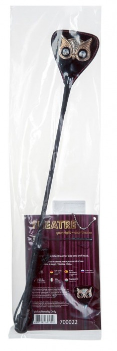 Чёрный стек с совой на кожаном наконечнике - 24 см. - ToyFa - купить с доставкой в Балашихе