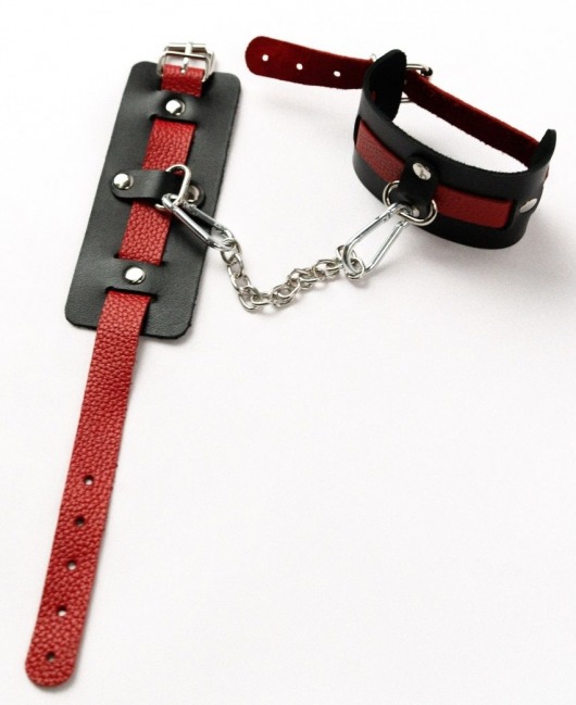 Черные оковы с красным декором и заклепками - Crazy Handmade - купить с доставкой в Балашихе