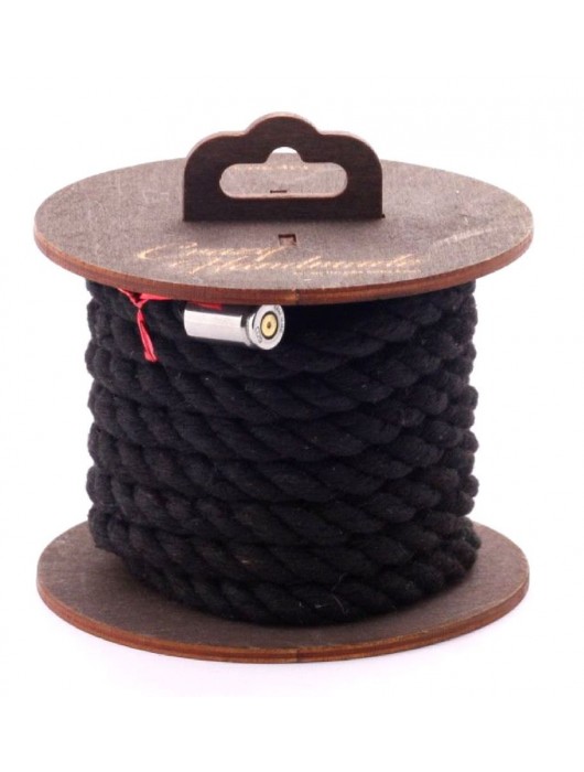 Черная хлопковая веревка для бондажа на катушке - 3 м. - Crazy Handmade - купить с доставкой в Балашихе