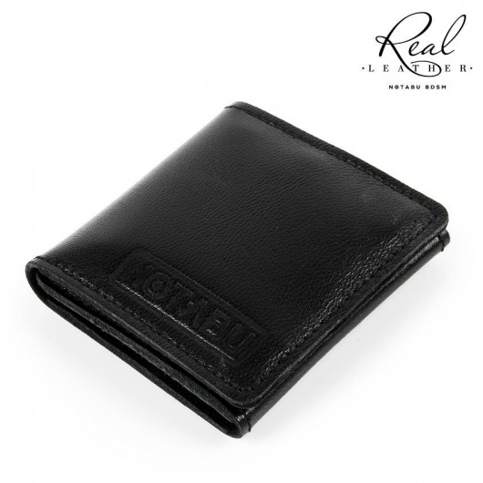 Черный кожаный кондомхолдер Notabu - Notabu - купить с доставкой в Балашихе