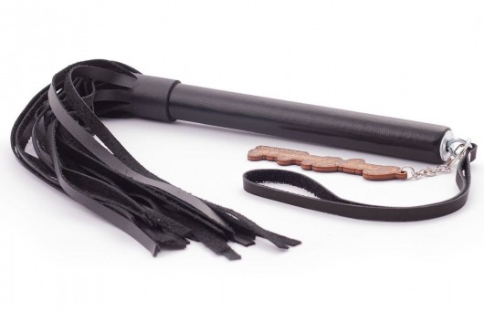 Черная кожаная плеть  Индиго  - 50 см. - Crazy Handmade - купить с доставкой в Балашихе