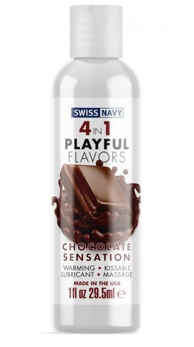 Массажный гель 4-в-1 Chocolate Sensation с ароматом шоколада - 29,5 мл. - Swiss navy - купить с доставкой в Балашихе