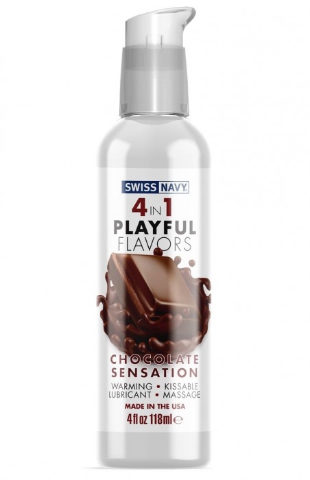 Массажный гель 4-в-1 Chocolate Sensation с ароматом шоколада - 118 мл. - Swiss navy - купить с доставкой в Балашихе