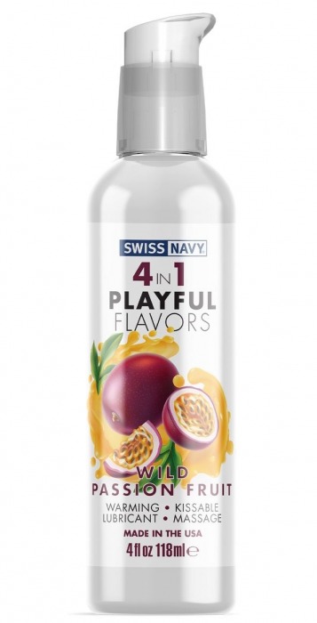 Массажный гель 4-в-1 Wild Passion Fruit с ароматом маракуйи - 118 мл. - Swiss navy - купить с доставкой в Балашихе