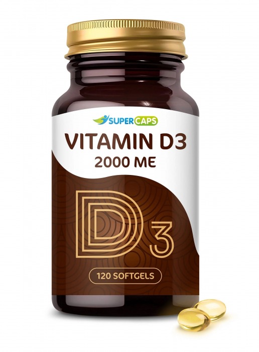 Пищевая добавка SuperCaps VITAMIN D3 2000 ME - 120 капсул - SuperCaps - купить с доставкой в Балашихе