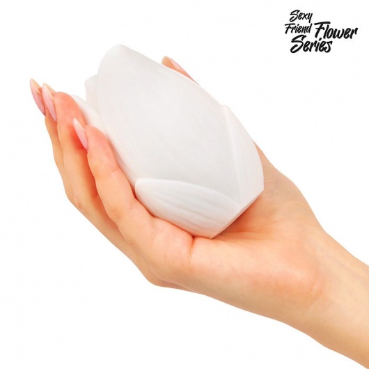 Белый нереалистичный мастурбатор в форме бутона цветка Lotus - 1137 - в Балашихе купить с доставкой