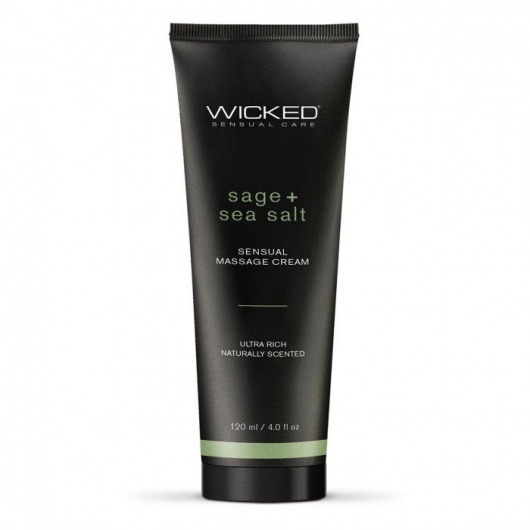 Массажный легкий крем WICKED Sage plus Sea Salt - 120 мл. - Wicked - купить с доставкой в Балашихе