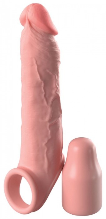 Телесная насадка-удлинитель 2 Inch Silicone X-tension with Strap - 20,3 см. - Pipedream - в Балашихе купить с доставкой
