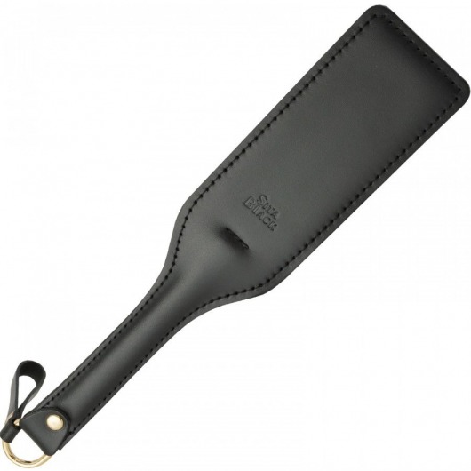 Черная кожаная шлепалка SitaBlack - 30 см. - Sitabella - купить с доставкой в Балашихе