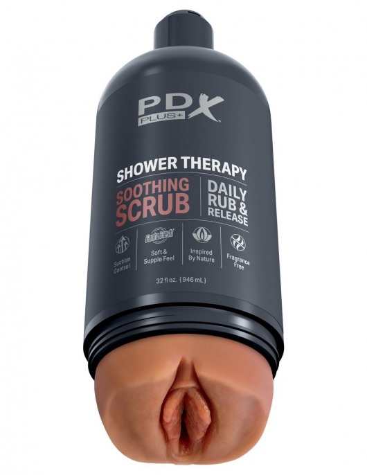 Мастурбатор-вагина цвета карамели Shower Therapy Soothing Scrub - Pipedream - в Балашихе купить с доставкой